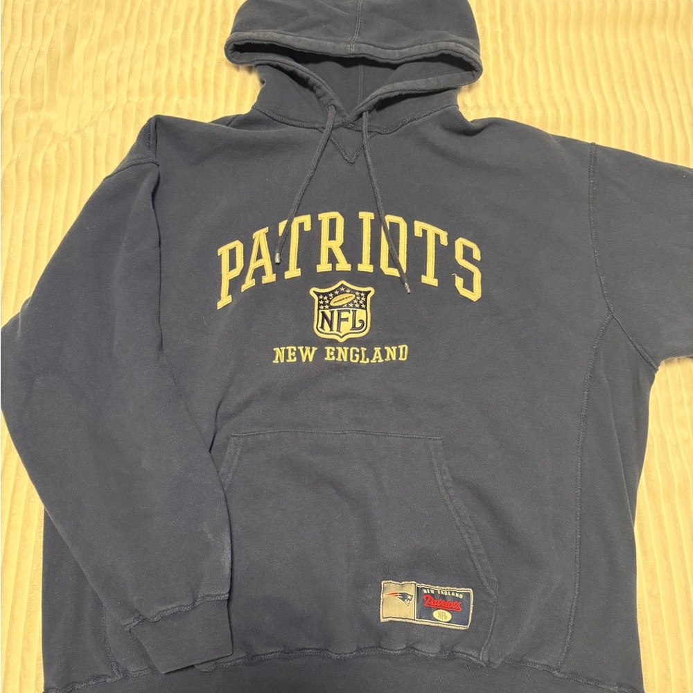 Vintage New England Patriots NFL Hoodie - Blue